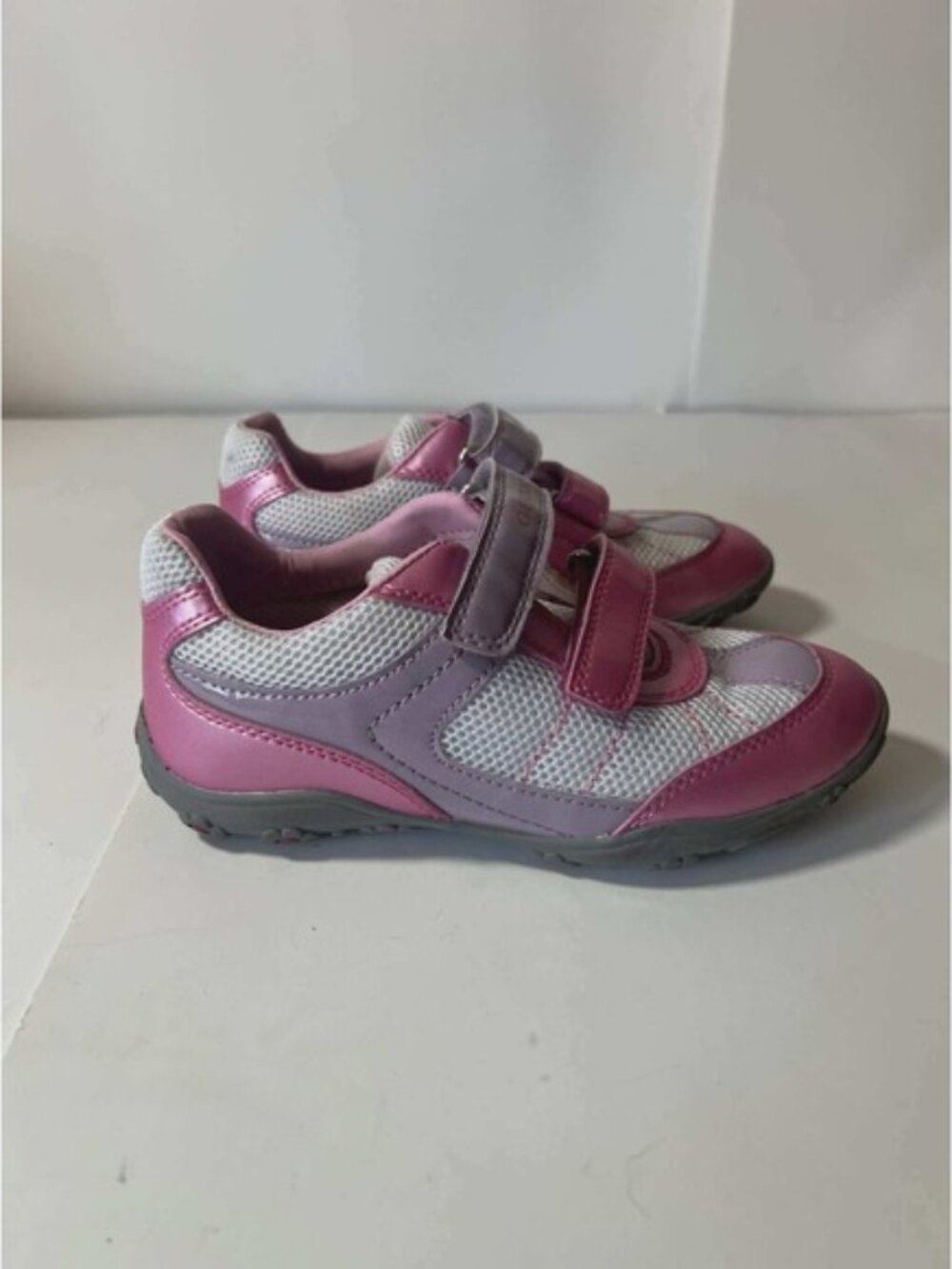Geox Respira Girls Metallic Pink Purple Mesh Sneakers Shoes Size US 12 EUR 30